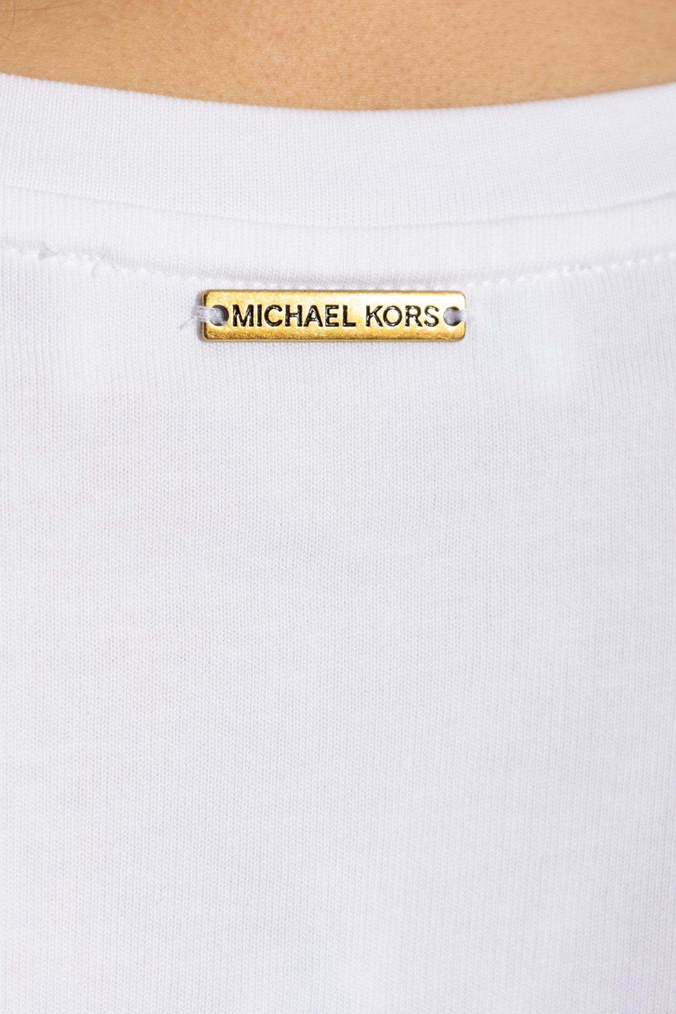 Tシャツ・カットソー Michael Kors Men T-shirt White CF2516RFV4 100 Logo Cotton T-Shirt | Michael Kors [US]